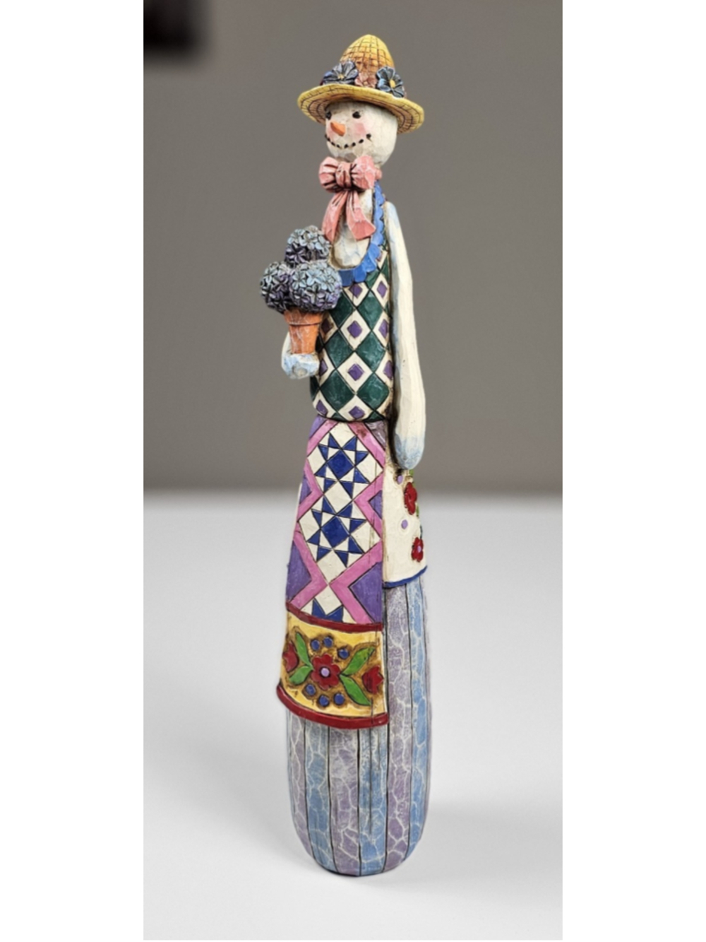 Jim Shore Heartwood Creek SIGNED 2004 Winter Bloom Snowman Figurine 112255 As Is - Picture 12 of 12